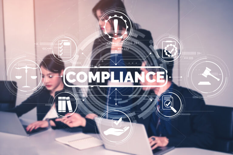 Compliance rule law and regulation graphic interface for business quality policy